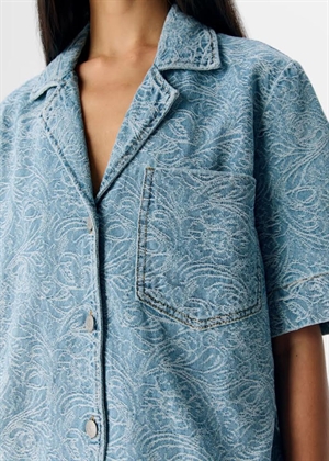 Mirwa ss denim skjorte Light Blue Denim Object 